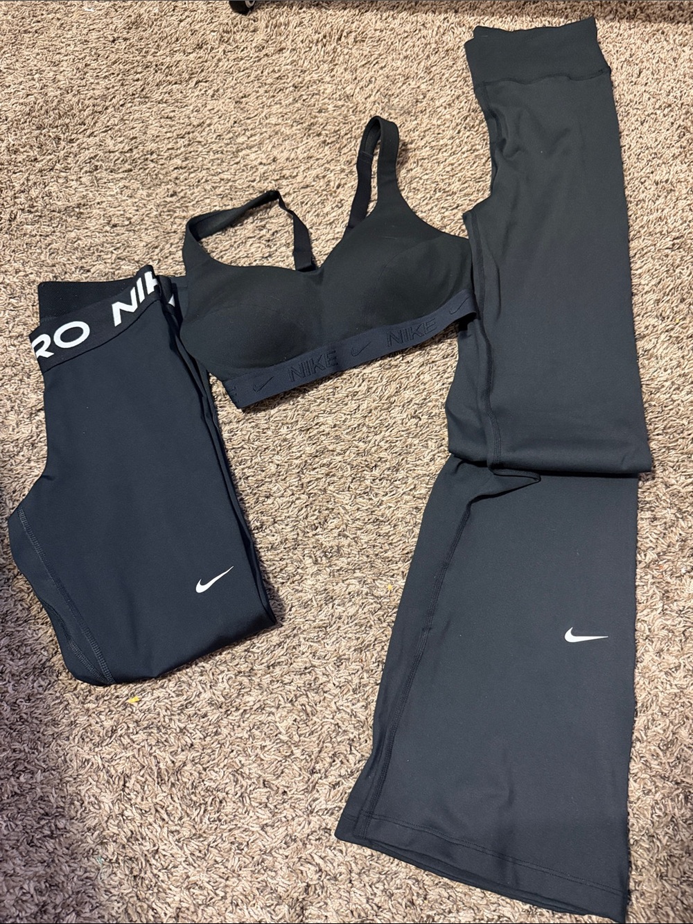 Nike Black Sports Bra with Matching Black Leggings Set